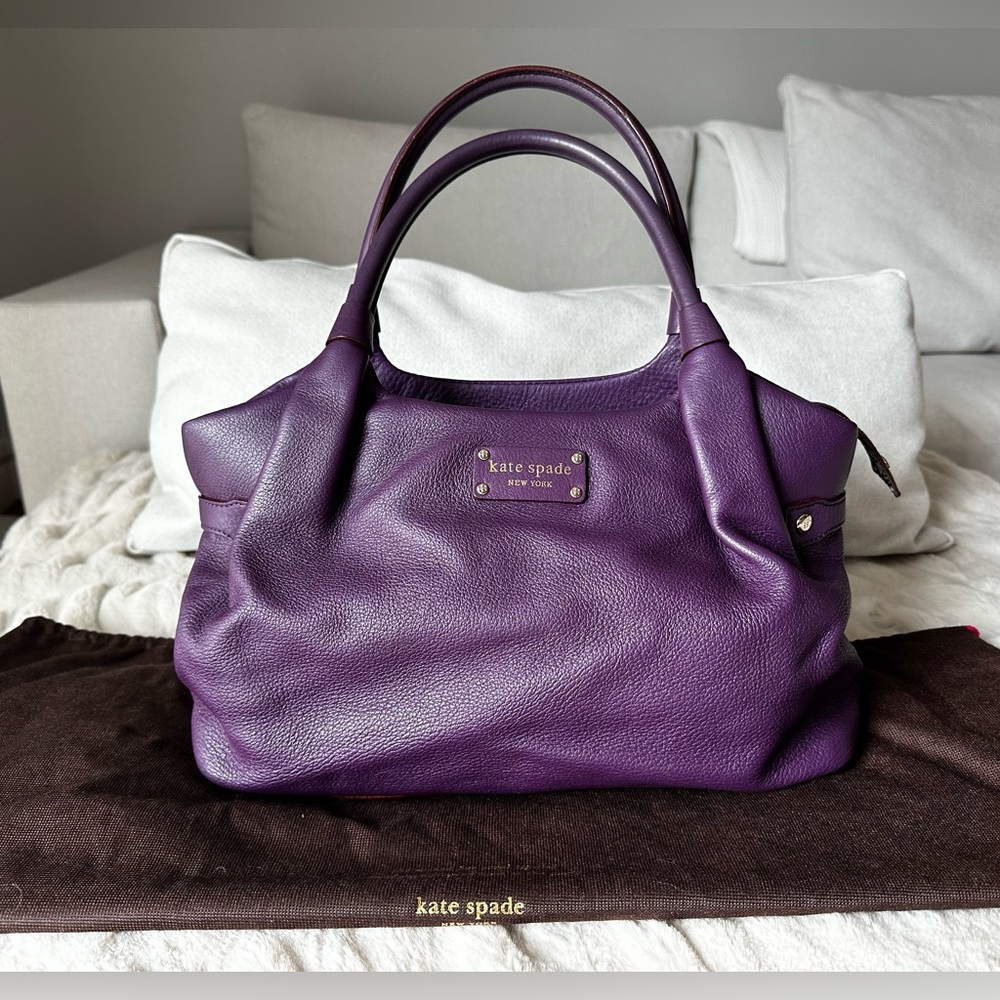 Kate Spade dark purple soft pebbled leather Hobo